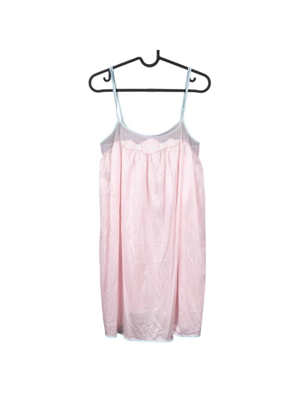 Lorraine VTG Chemise S Womens Pink Blue Nightgown  Antron Nylon Embroidered